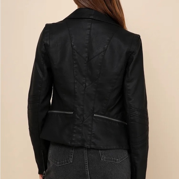 | lulus • up on a tuesday black vegan leather jacket • small | - Picture 4 of 16